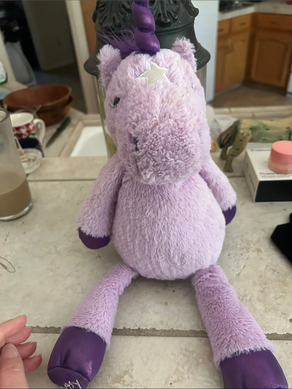 Scentsy Buddy Lavender Plush Unicorn with Purple Metallic Horn and Hooves